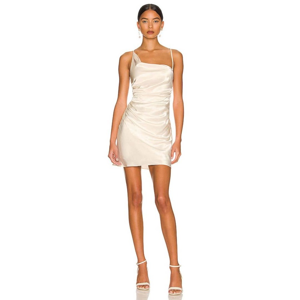 NWT Shona Joy La Lune Asymmetrical Bias Cowl Mini Dress